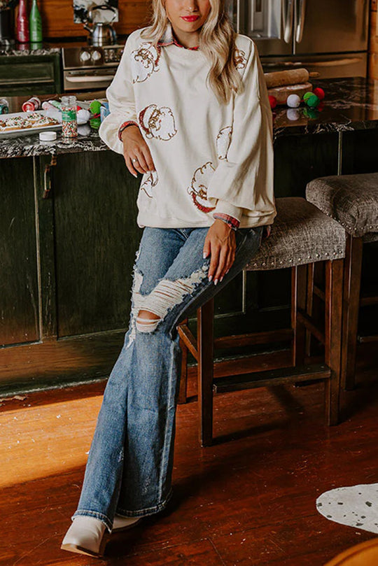 Stilla | Julemand Pailletter Løs Afslappet Sweatshirt