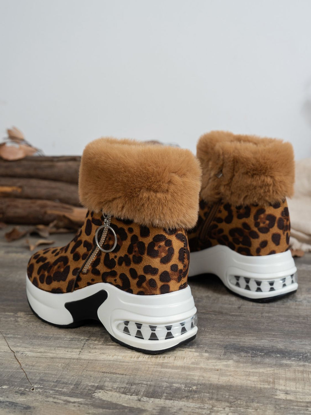Stilla | Leopard Platform Støvler Med Sidelukning