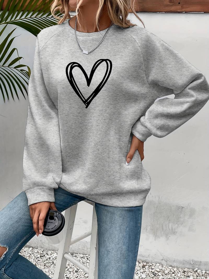 Stilla | Dame sweater med hjerte mønster