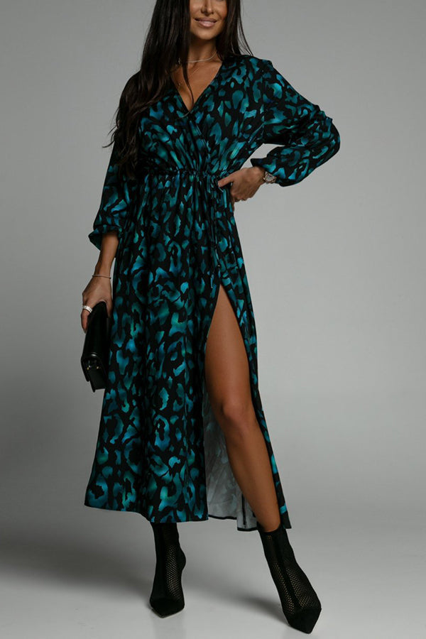Stilla | Same Old Song Leopard Print Slide Midi Kjole