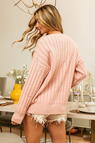 Stilla | Pullover med lange ærmer med perler og strass dekoration