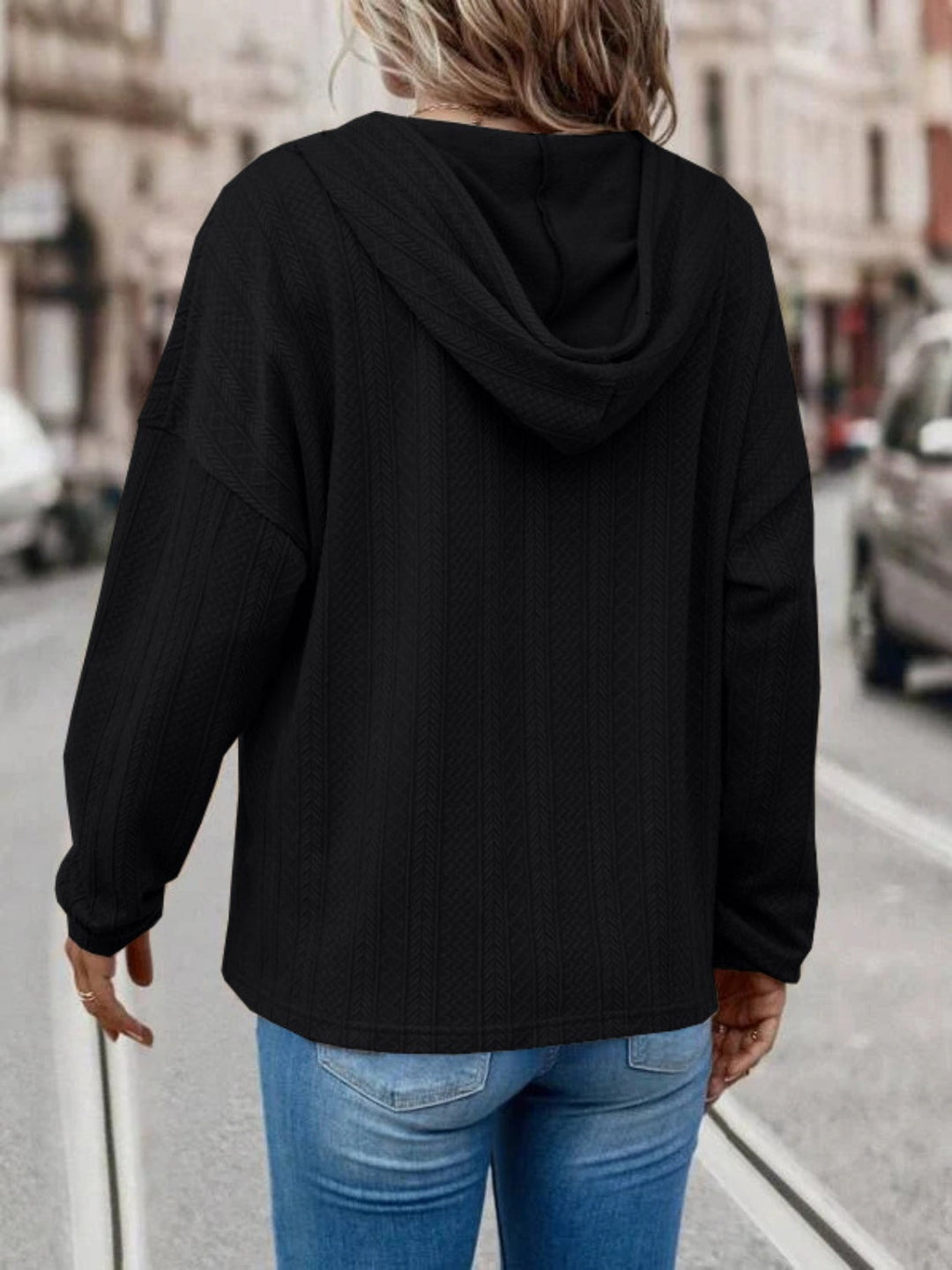 Stilla | Sweatshirt med lange ærmer, hætte, snøre og raglanærmer