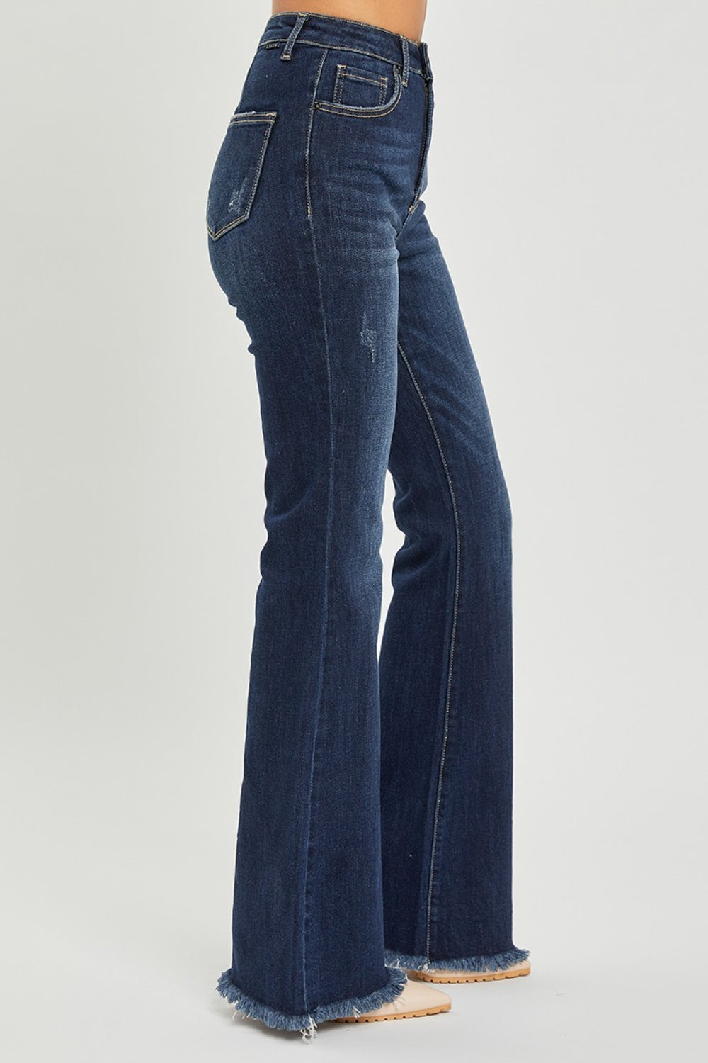 Stilla | Høj Talje Raw Hem Flare Jeans