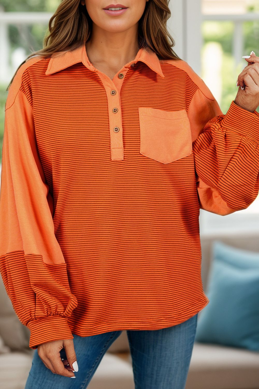 Stilla | Sweatshirt med lange ærmer og halvvare