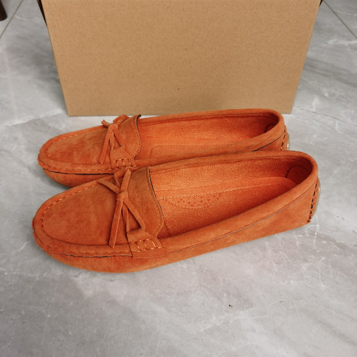 Stilla | Retro Loafers Med Sløjfe, Slip on Sko Med Rund Tå