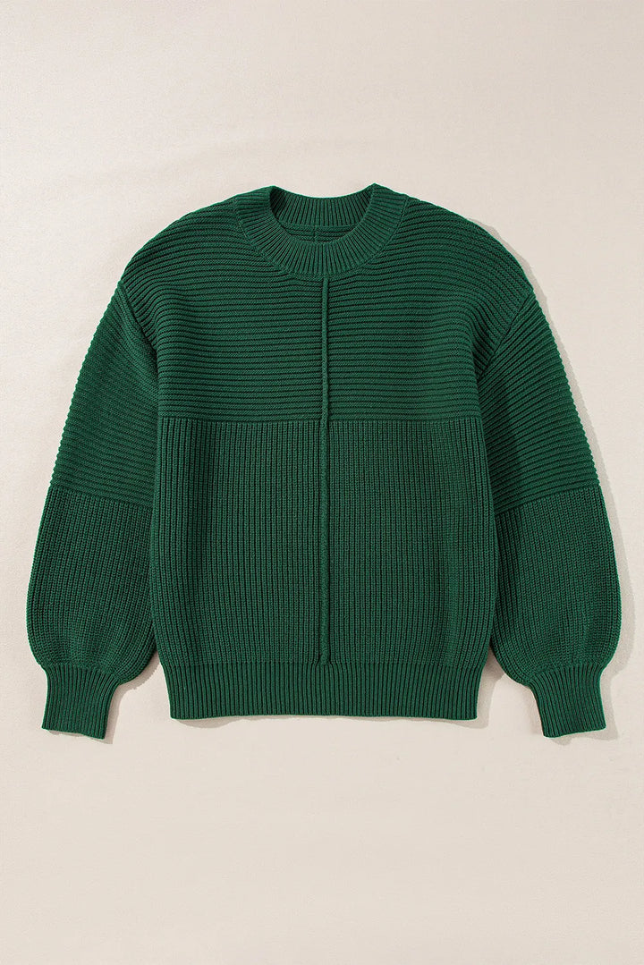Stilla | Rundhalset Sweater med Dybte Skuldre