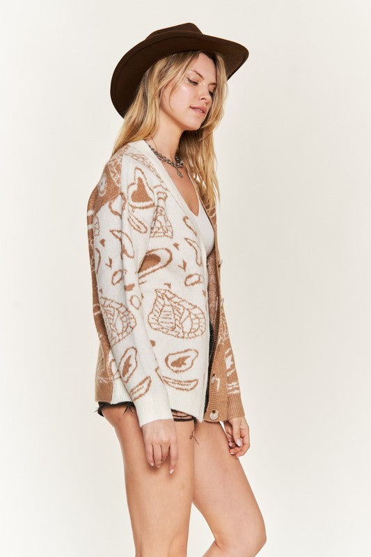Stilla | Paisley Farveblok Cardigan