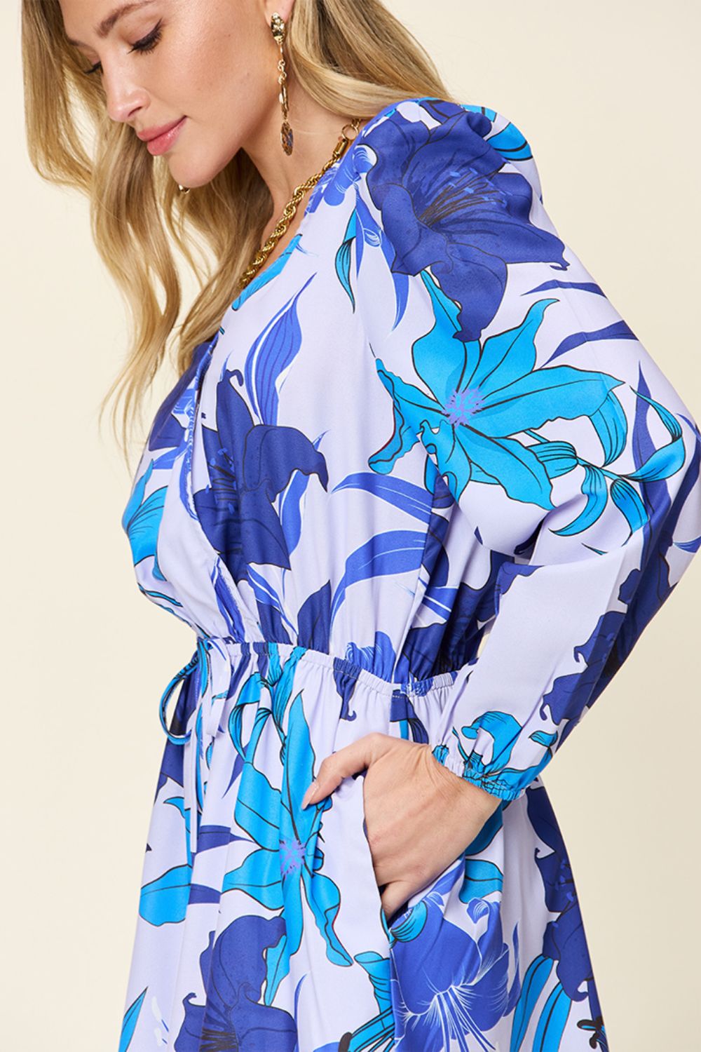 Stilla | Tag Full Size Floral Langærmet Romper Med Lommer