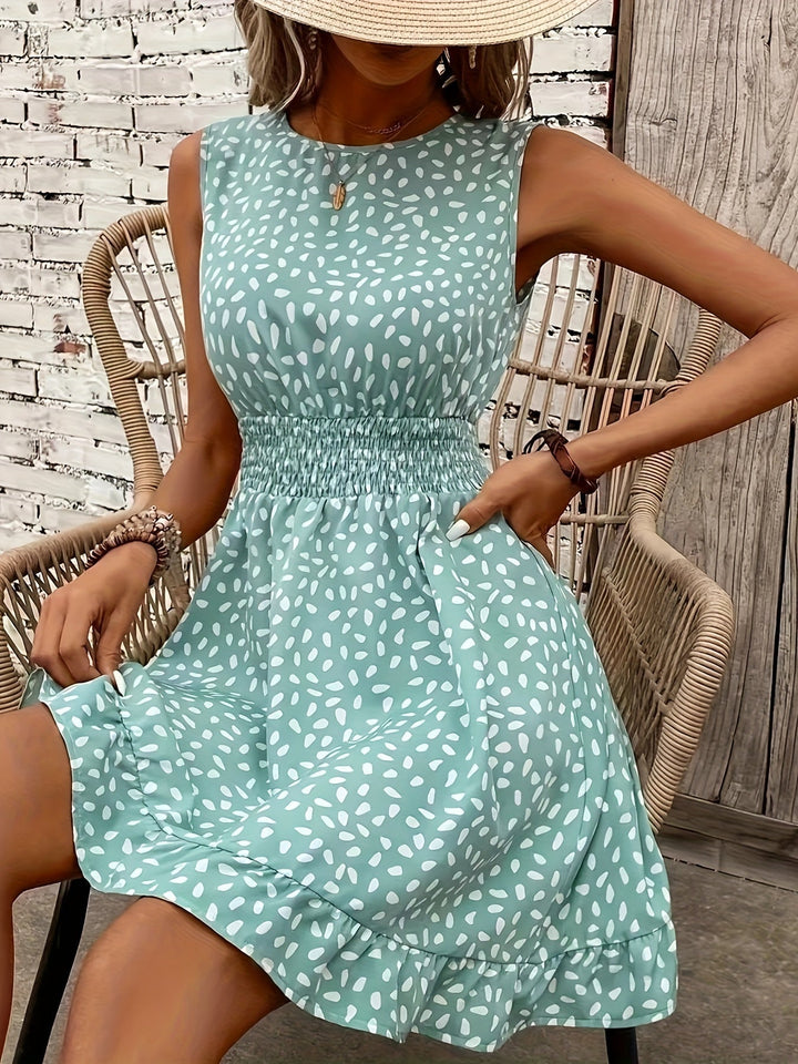 Stilla | Elegant Dame Midi Kjole Med Blomsterprint