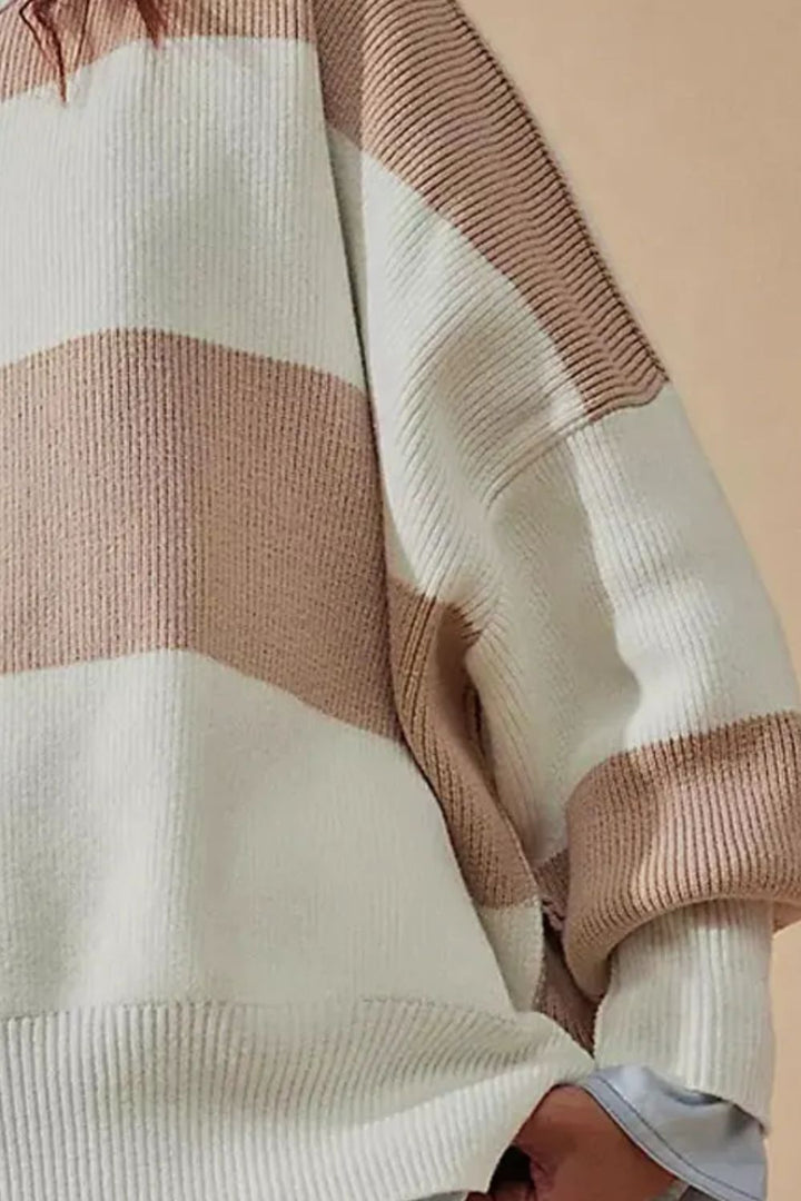 Stilla | Farveblok Pulli med Rund Halsudskæring til en Moderne Stil