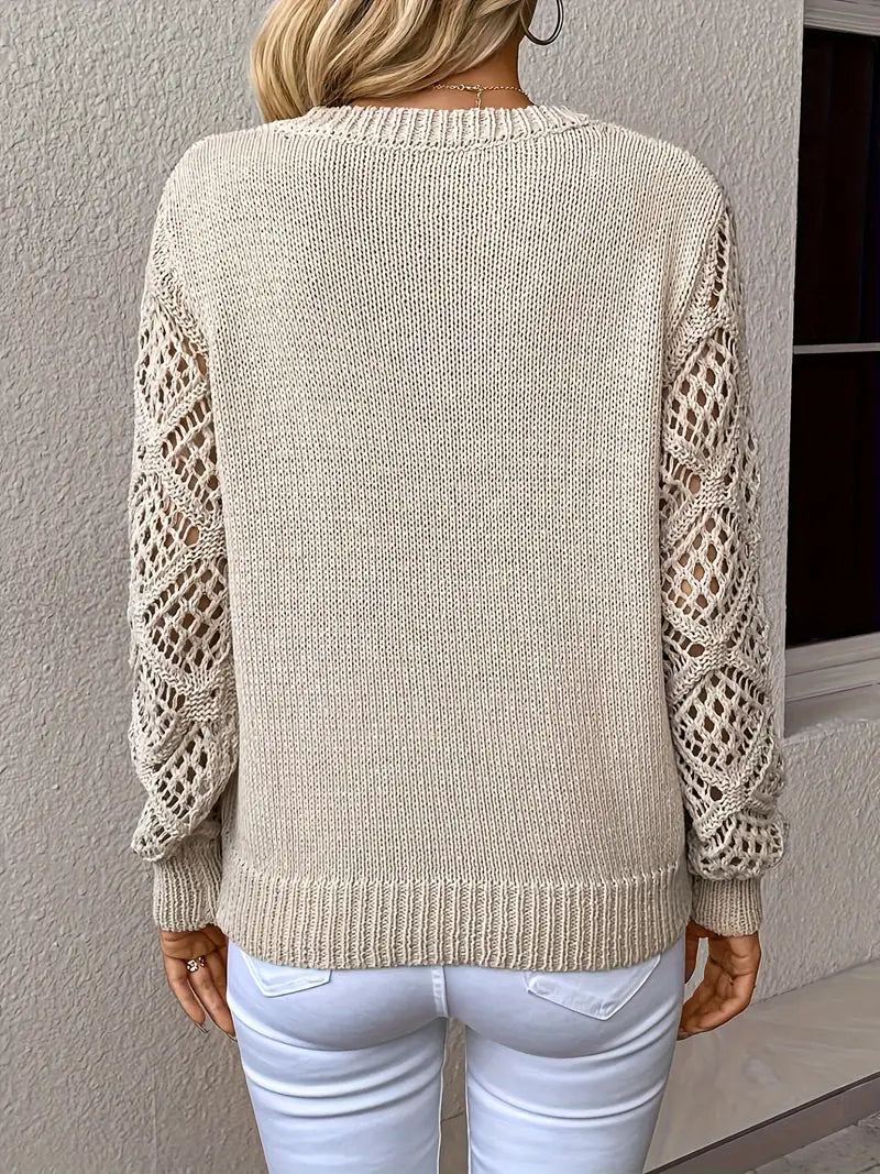 Stilla | Strikbluse med spidsdetaljer