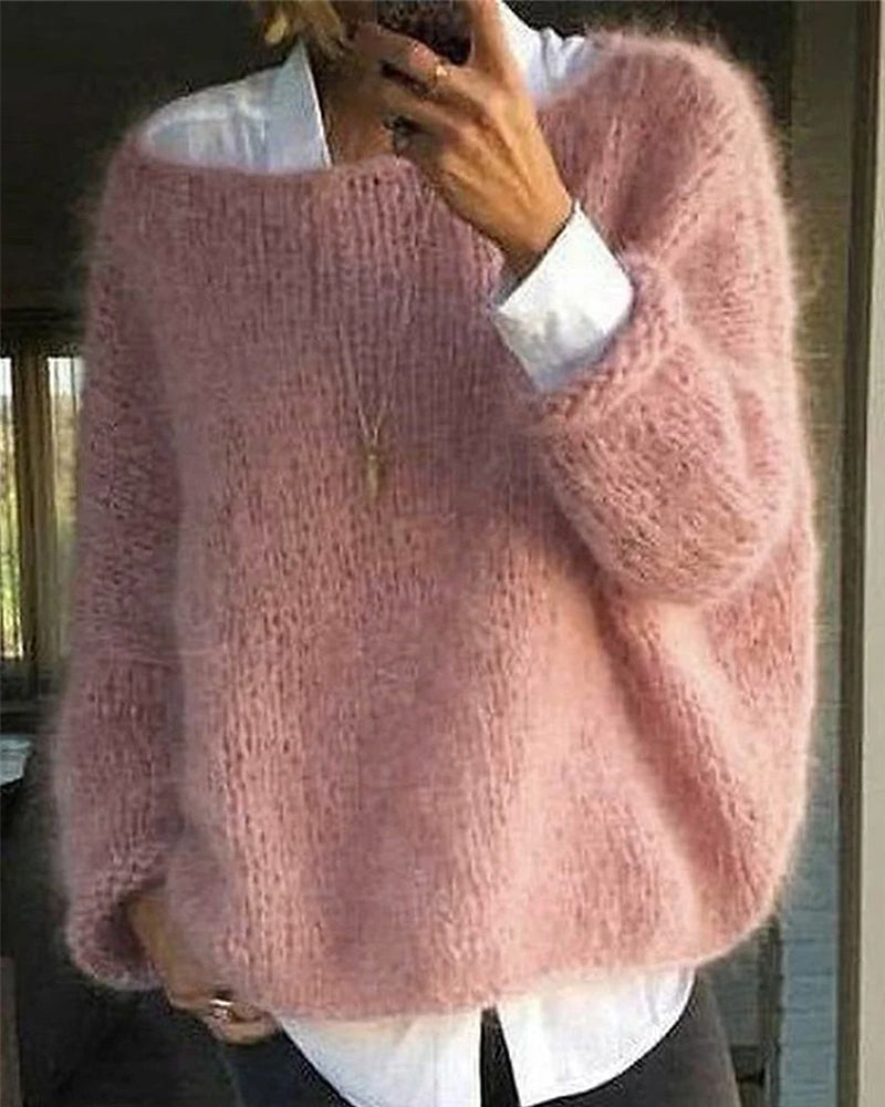 Stilla | Sweater med farvet hals