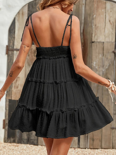 Stilla | Sort Kjole Med Stropper Sexy Sommer Mini Kjole