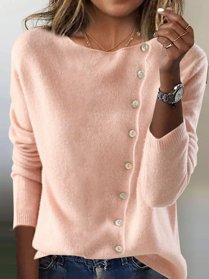 Stilla | Pullover Rosa Med Lange Ærmer i Ensfarvet