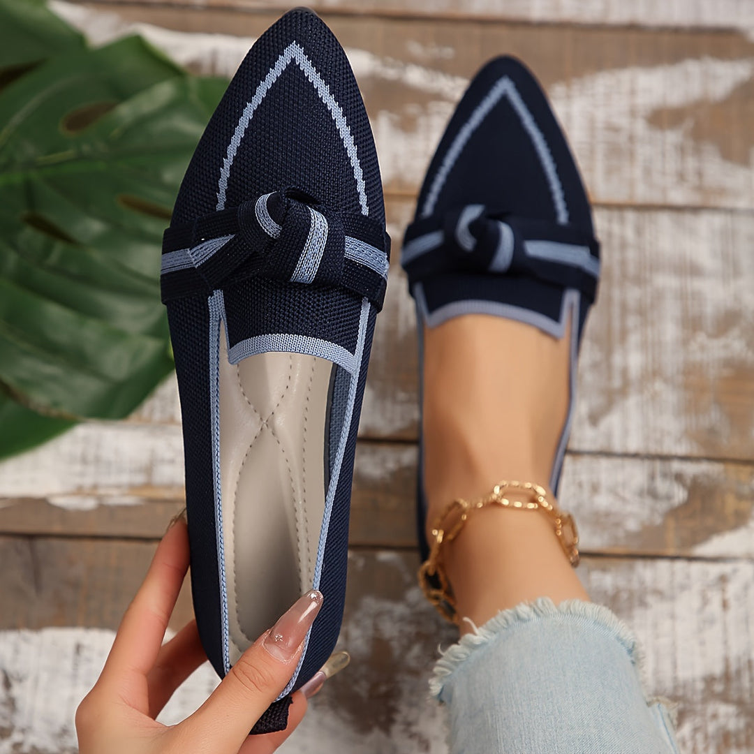 Stilla | Knot Design Flats, Åndbar Ballerina Glidende Med Spidse Tæer
