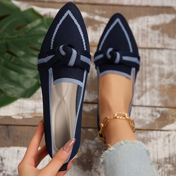 Stilla | Knot Design Flats, Åndbar Ballerina Glidende Med Spidse Tæer