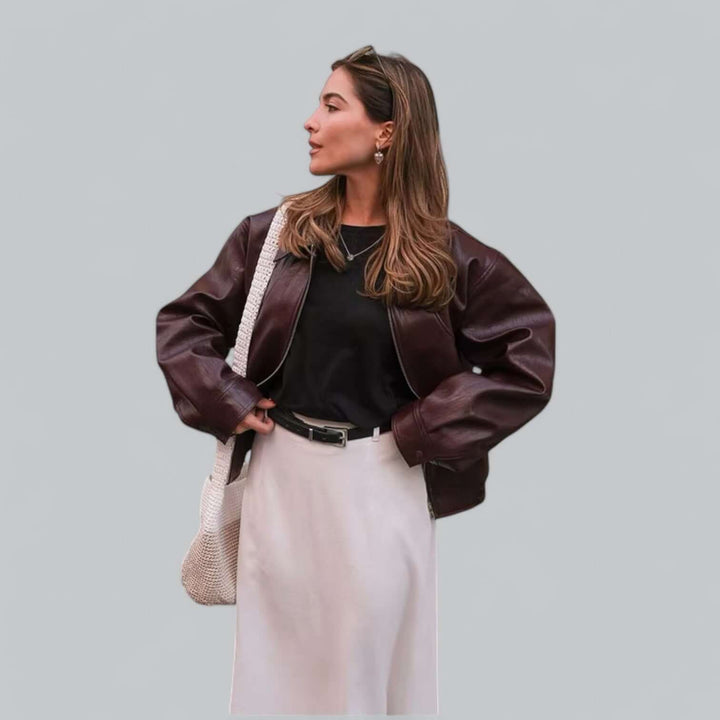 Stilla | Unisex Vintage Stil Læderlook Jakke