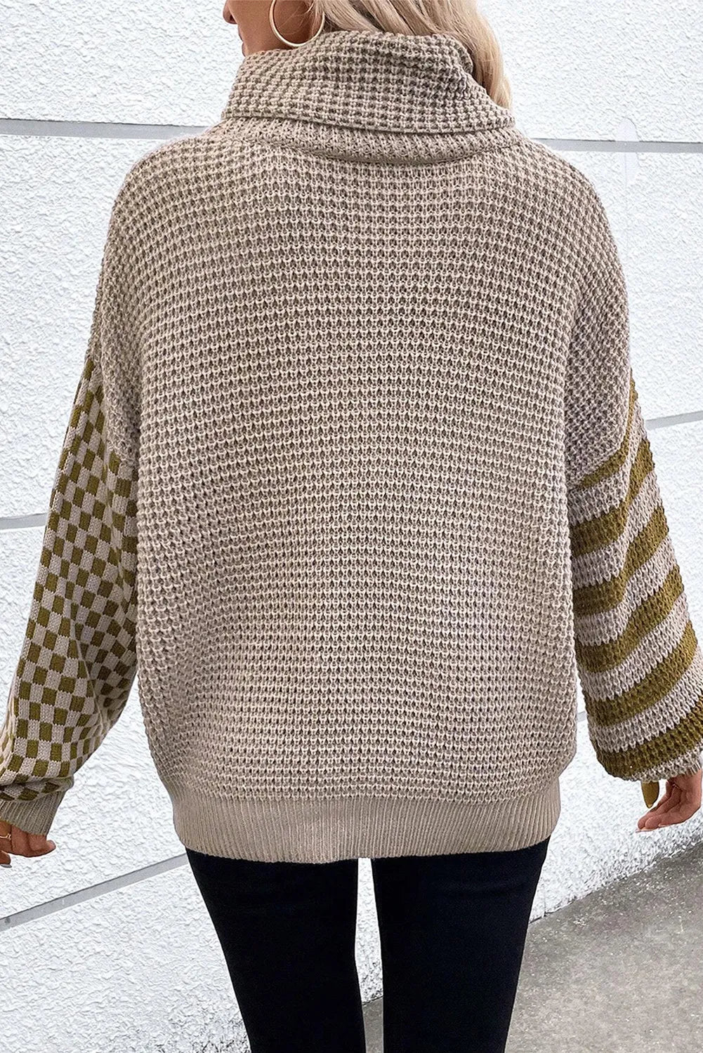 Stilla | Pullover med stribet rullekrave og lange ærmer