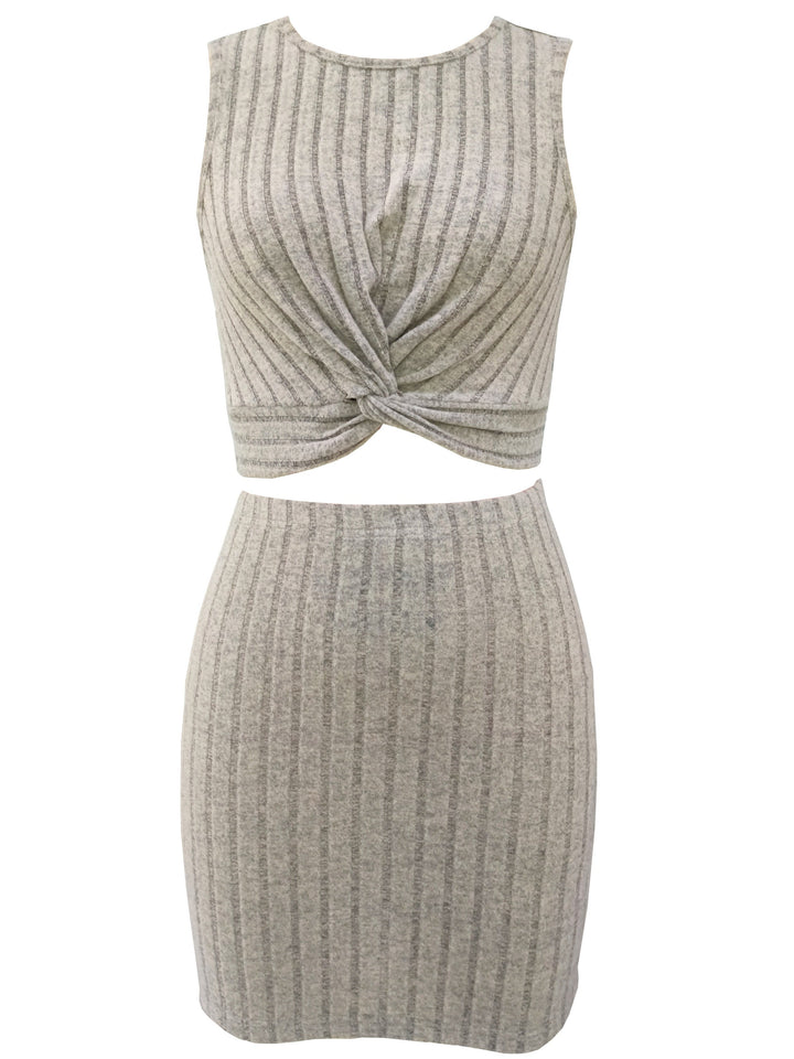 Stilla | Sæt Med Crop Twist Tanktop Og Tætsiddende Nederdel