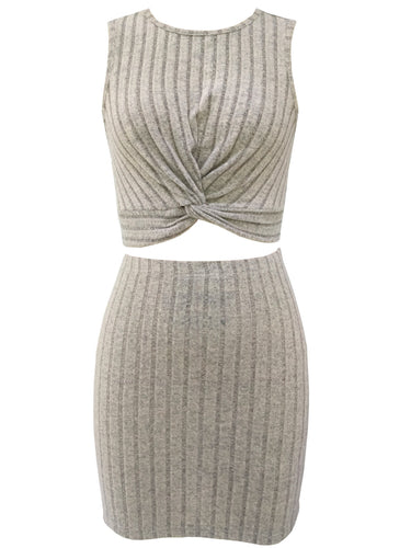 Stilla | Sæt Med Crop Twist Tanktop Og Tætsiddende Nederdel