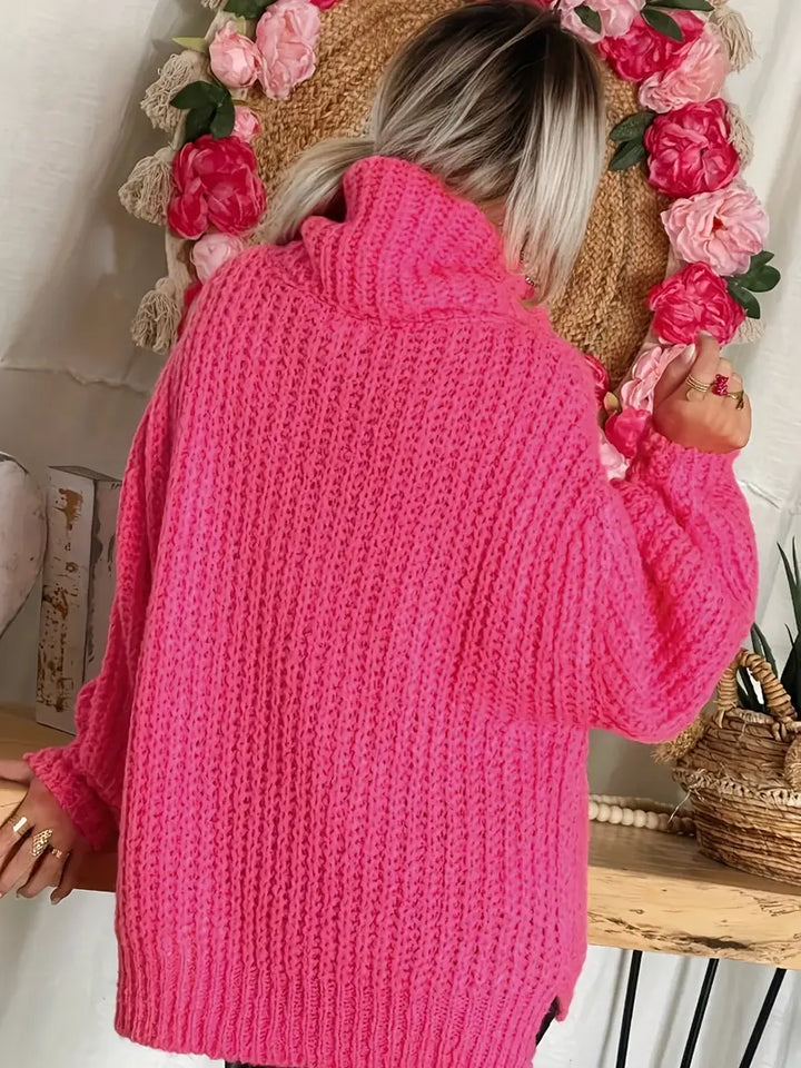 Stilla | Trøje Til Kvinder, Rib, Strikket Turtleneck, Løs Pasform,