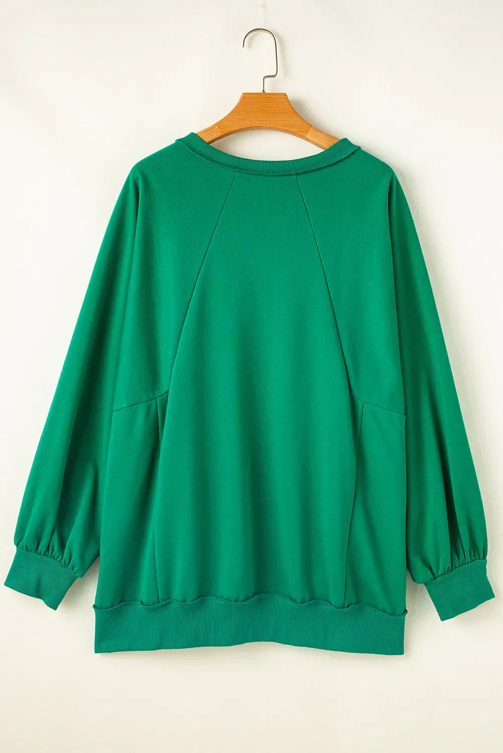 Stilla | Sweatshirt Med Lange Ærmer i Størrelse Plus Med Skåret Kant og Takket Kant