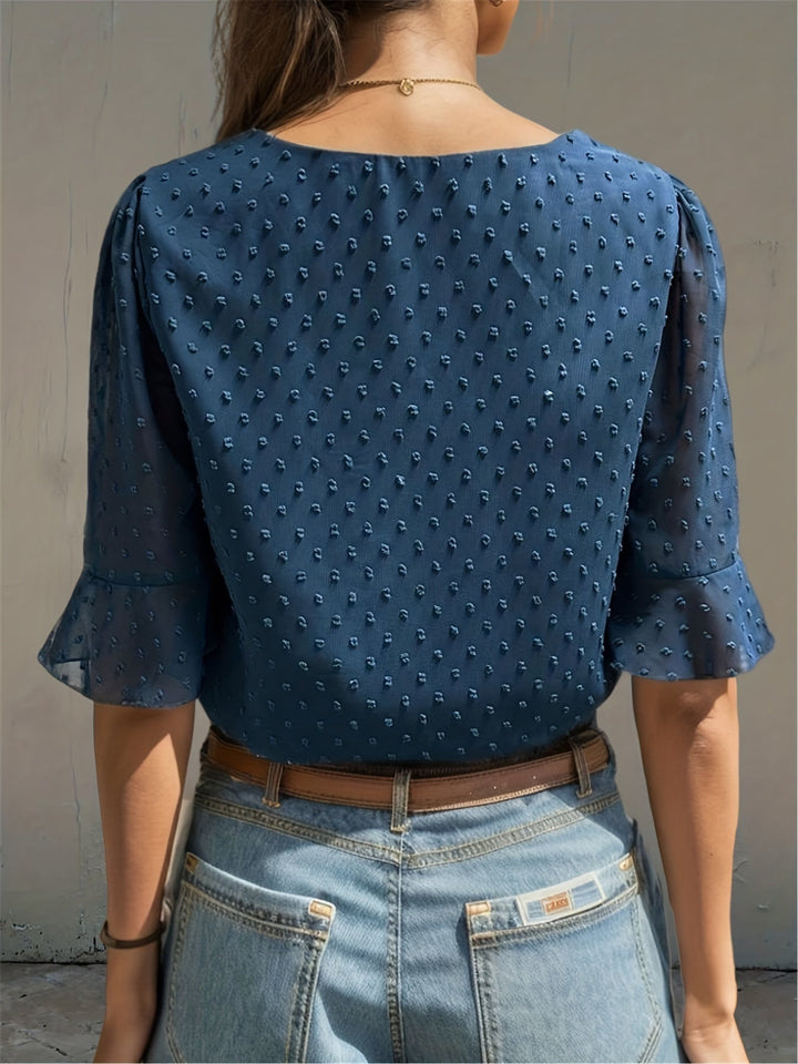 Stilla | Løs Chiffonbluse Med Lange Ærmer