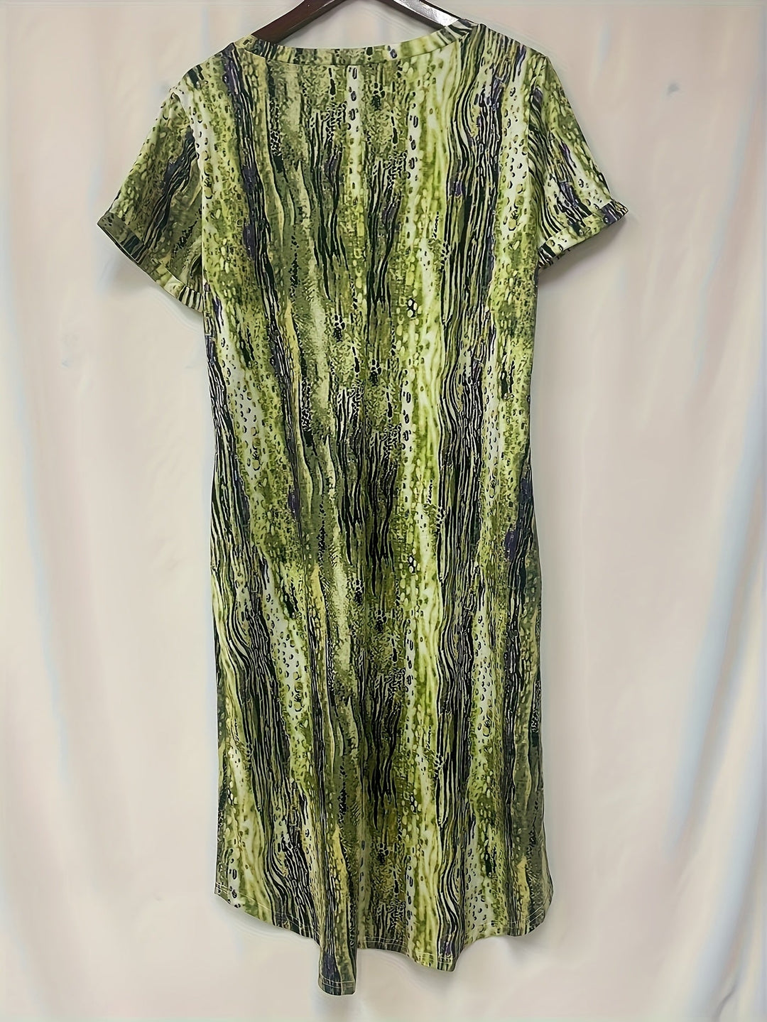 Stilla | Dame Midi Kjole Striber Plus Size Med Lommer Elegant, Sommerlig