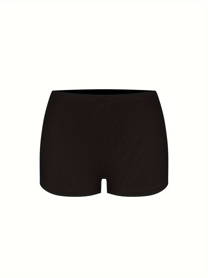 Stilla | Tankini Med Panterprint 2 Delt, Halsudskæring Til Midten Af Halsen, Nederdel Og Boxer Shorts