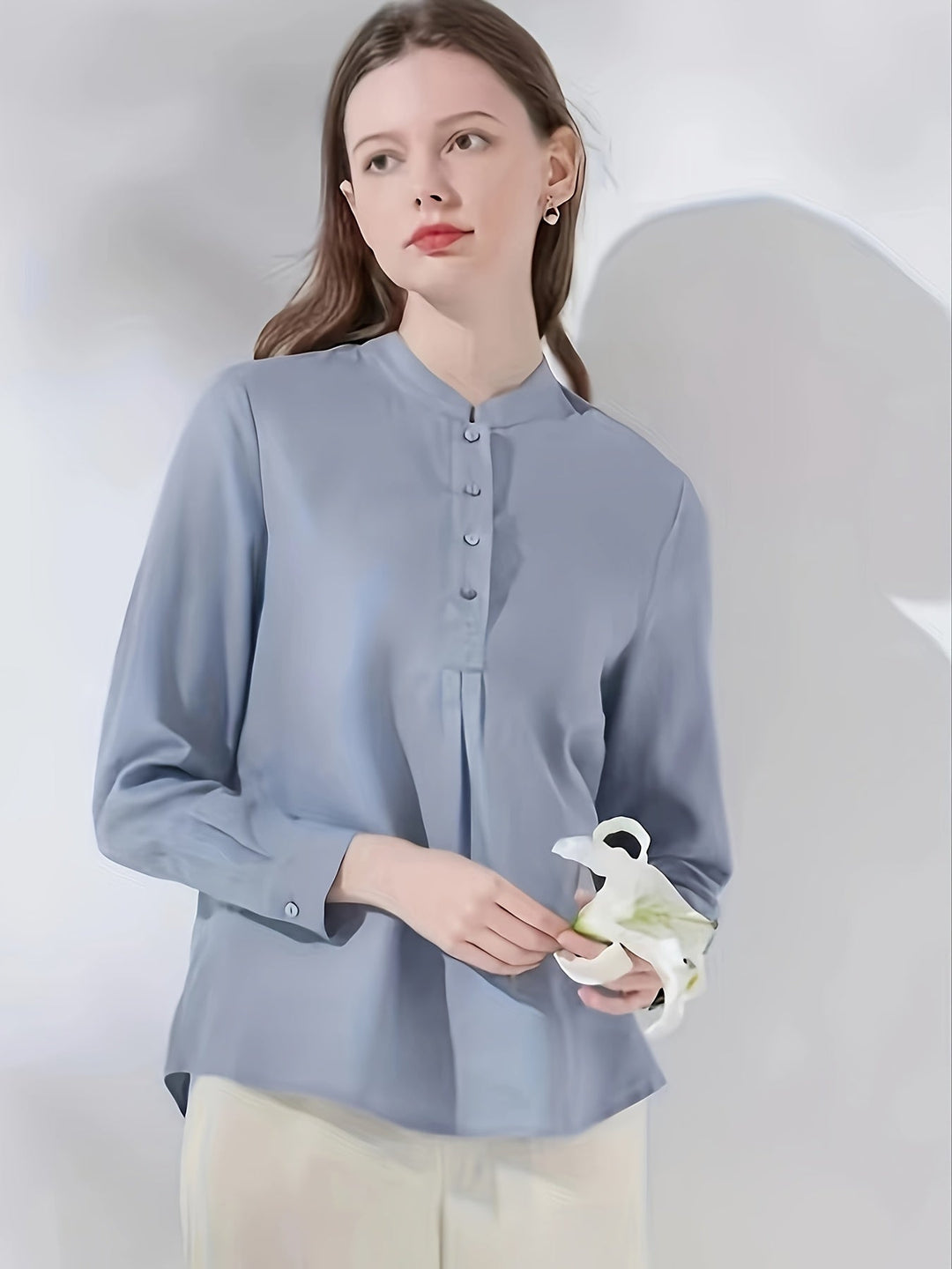 Stilla | Linned Blouse Lysblå Farve