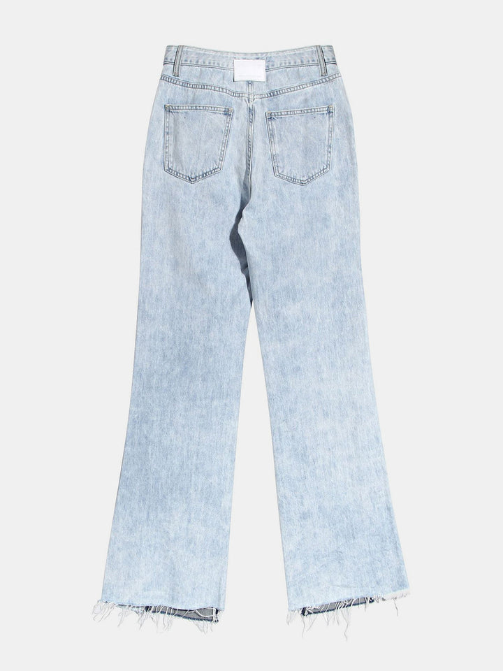 Stilla | Knaplukning Slids Frayed Hem Jeans