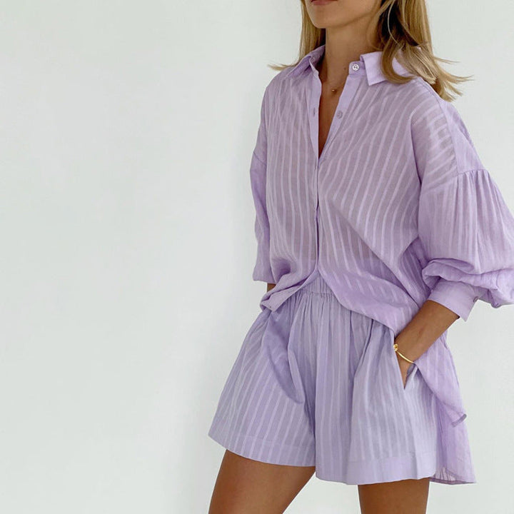 Stilla | Let Button up Og Shorts Sæt