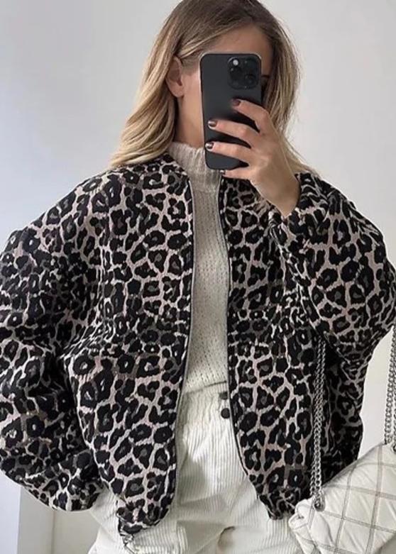 Stilla | Leopard Bomberjakke