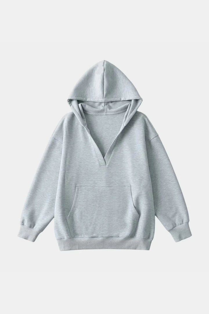 Stilla | Basic Bae Air Scuba Hættepullover Med Lange Ærmer og Kængurulomme