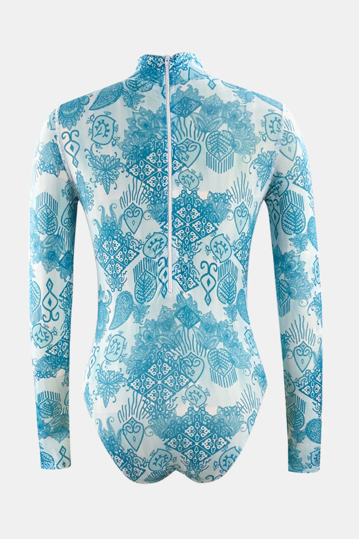 Stilla | Mock Neck Langærmet Én-delt Badetøj