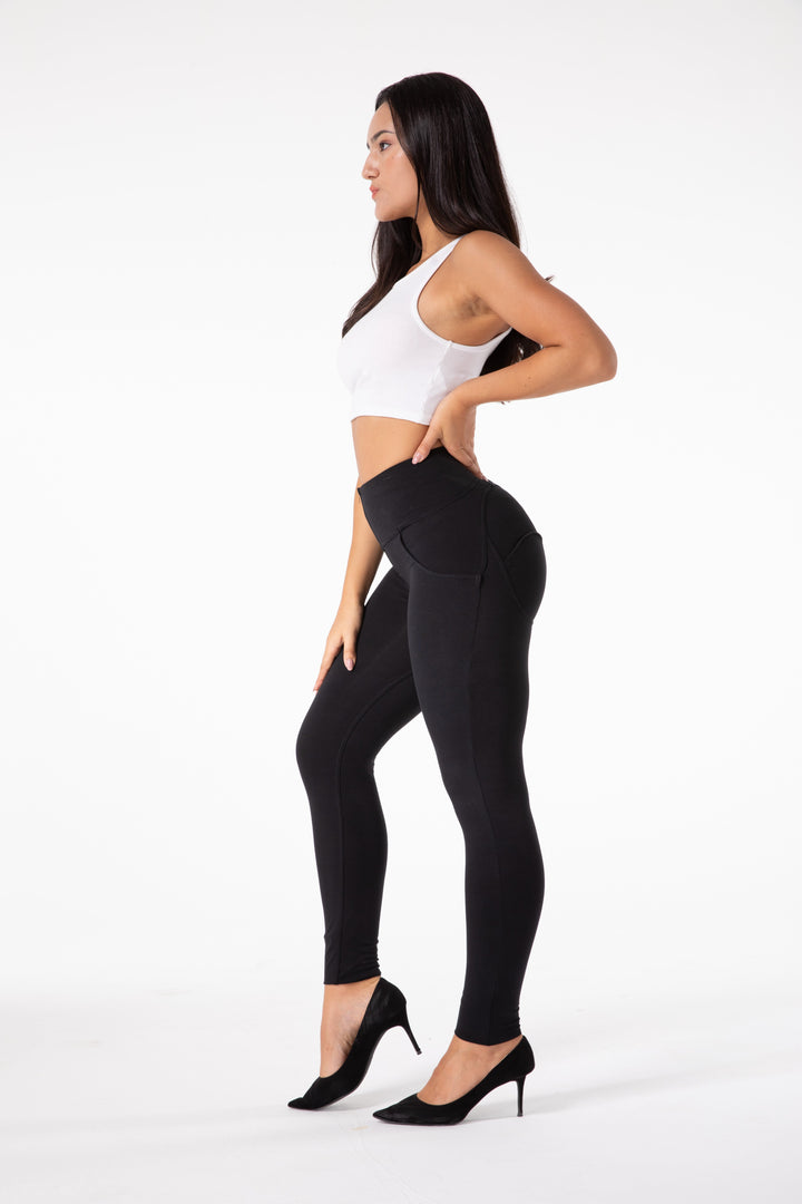 Stilla | Stramme Sorte Leggings Med Høj Talje