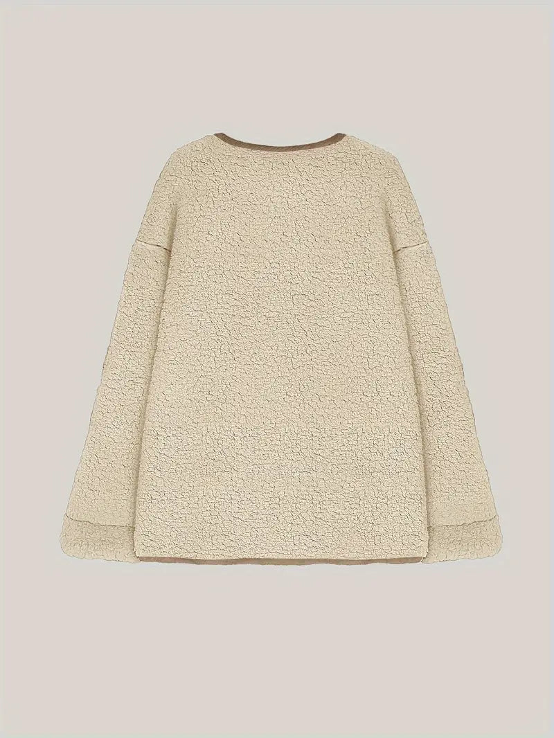 Stilla | L fluffy teddyjakke