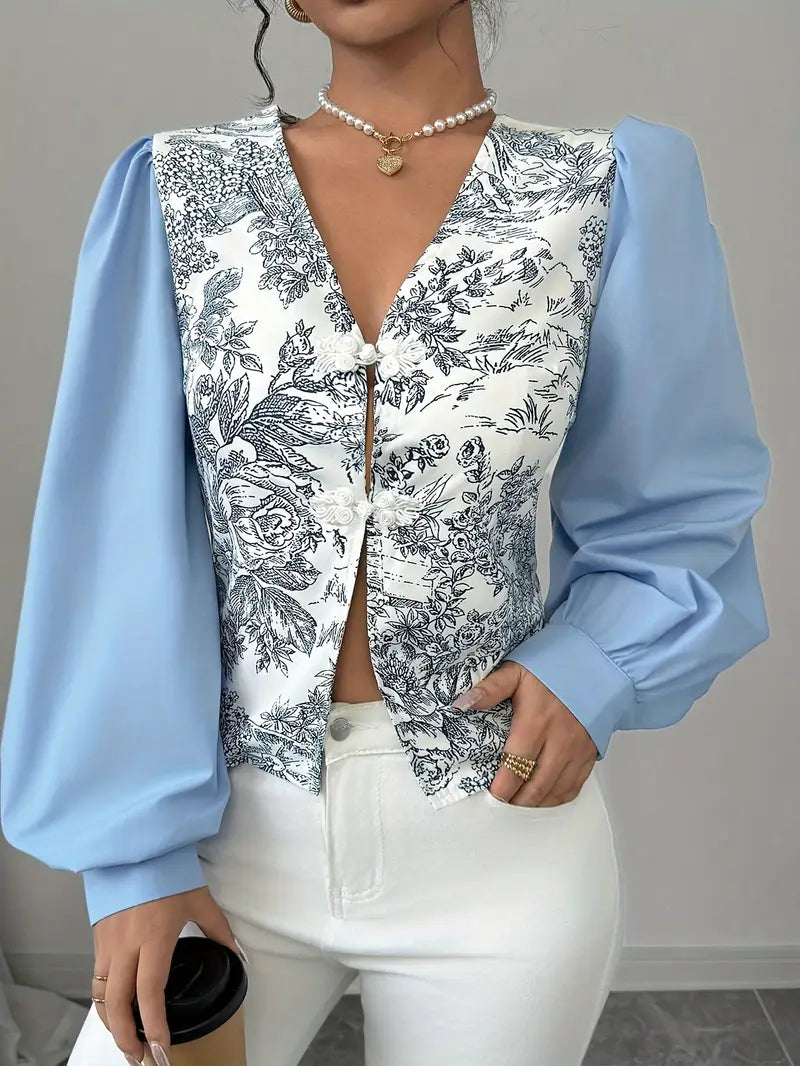 Stilla | Vintage Bomuldsbluse Med Puffærmer