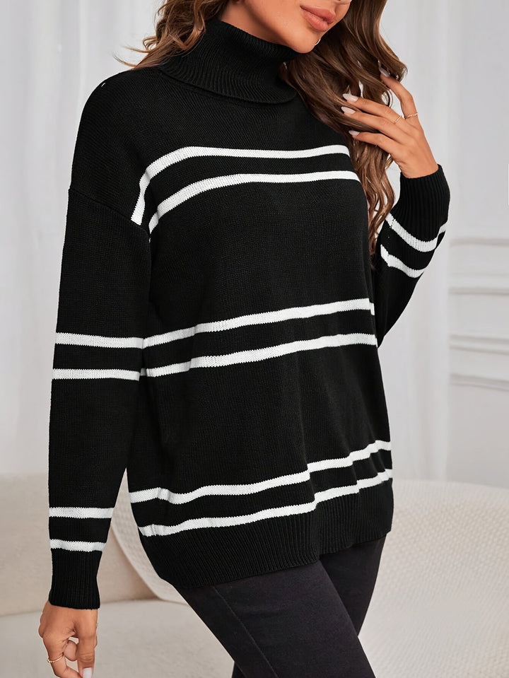 Stilla | Stribet rullekravepullover