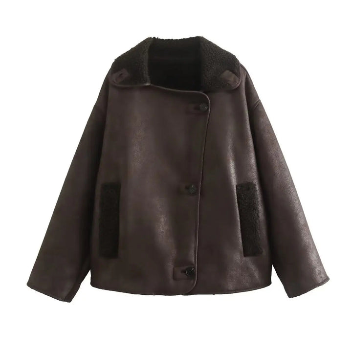 Stilla | Cozy Oversized Fleece-Lined Jakke med Reverskrave