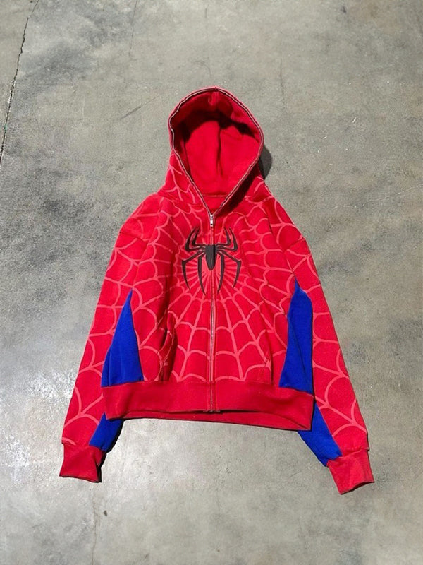 Stilla | Gothisk Mørk Spider Print Overdimensioneret Hoodie