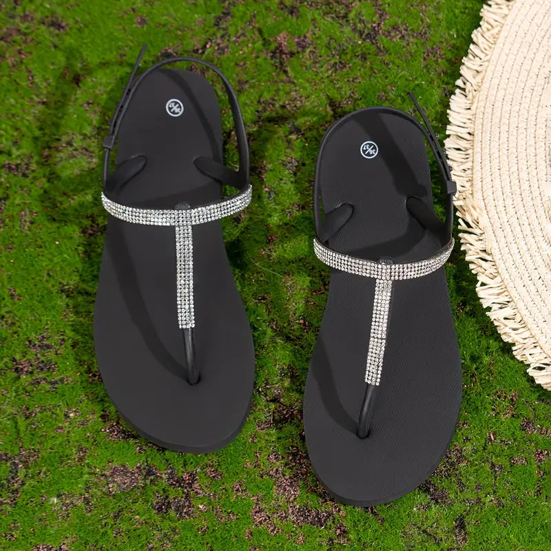 Stilla | Sandaler Til Kvinder Med Nitter, Flade Og Komfortable, Romerske T-Stropper