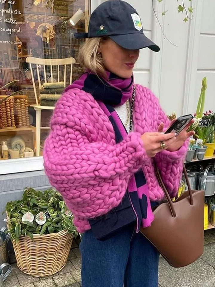 Stilla | Lunt Strikket Cardigan I En Ensfarvet Farve, Casual