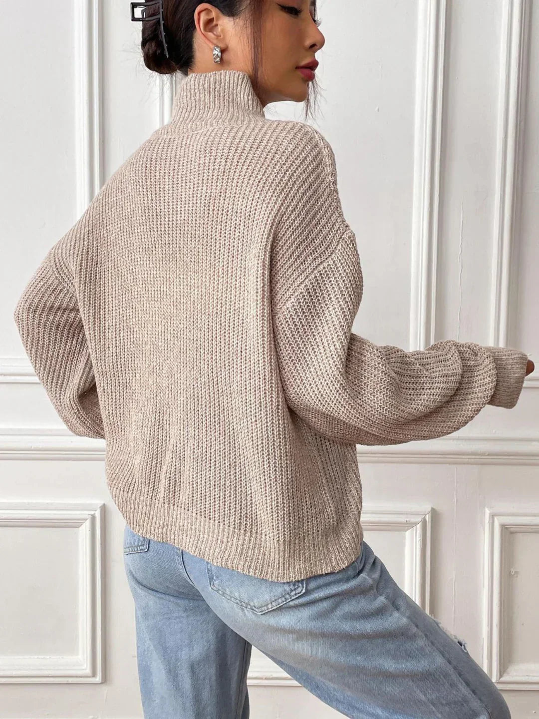 Stilla | Langærmet brusepullover med originalt hjerte mønster