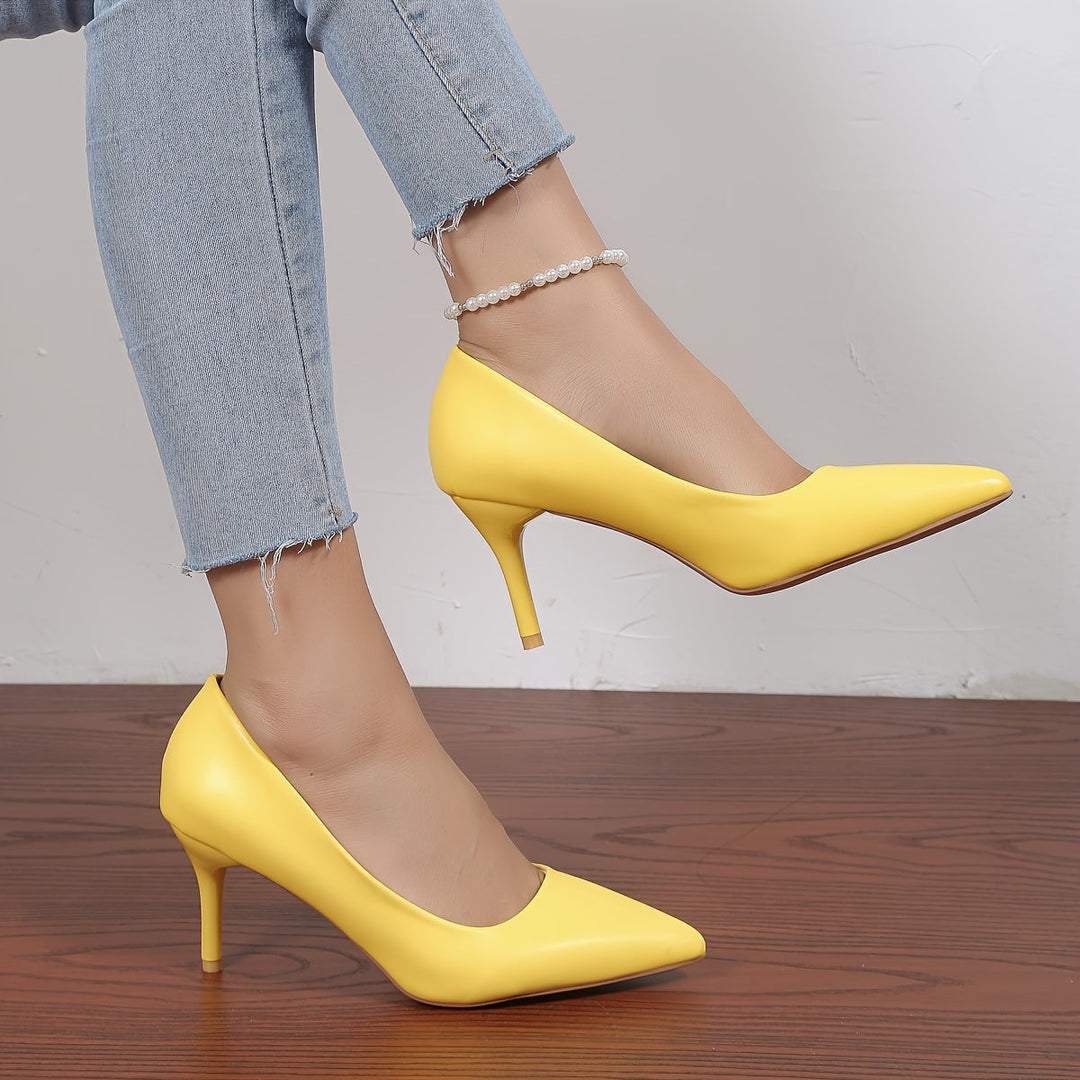 Stilla | Elegante Damepumper, Blonde, Stiletter Til Påsætning, Festlige