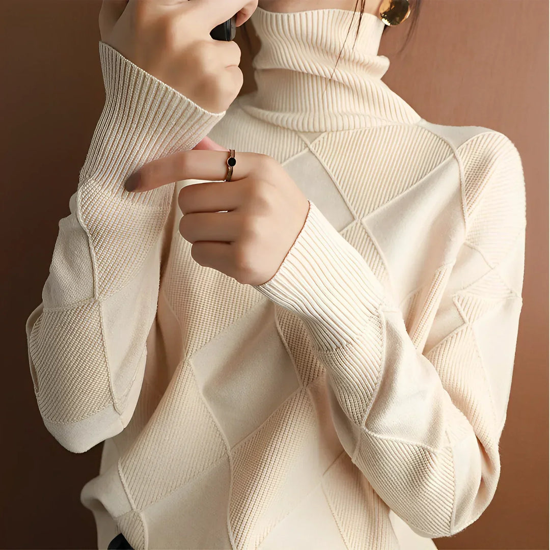 Stilla | Struktureret Rullekrave-Strikpullover
