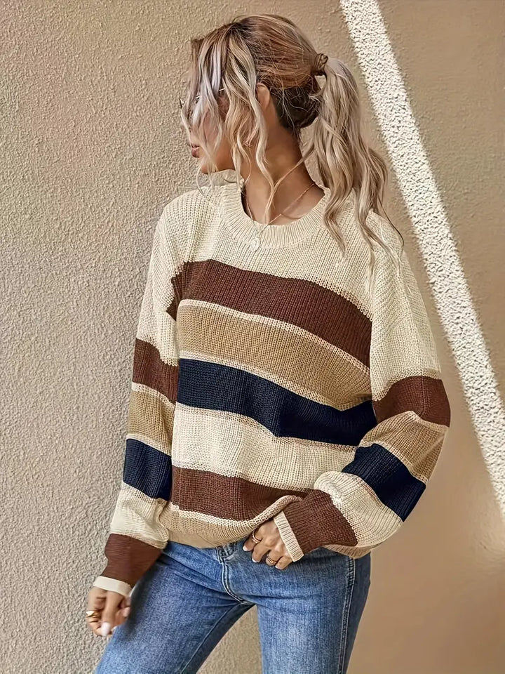 Stilla | Pullover med stribet strik