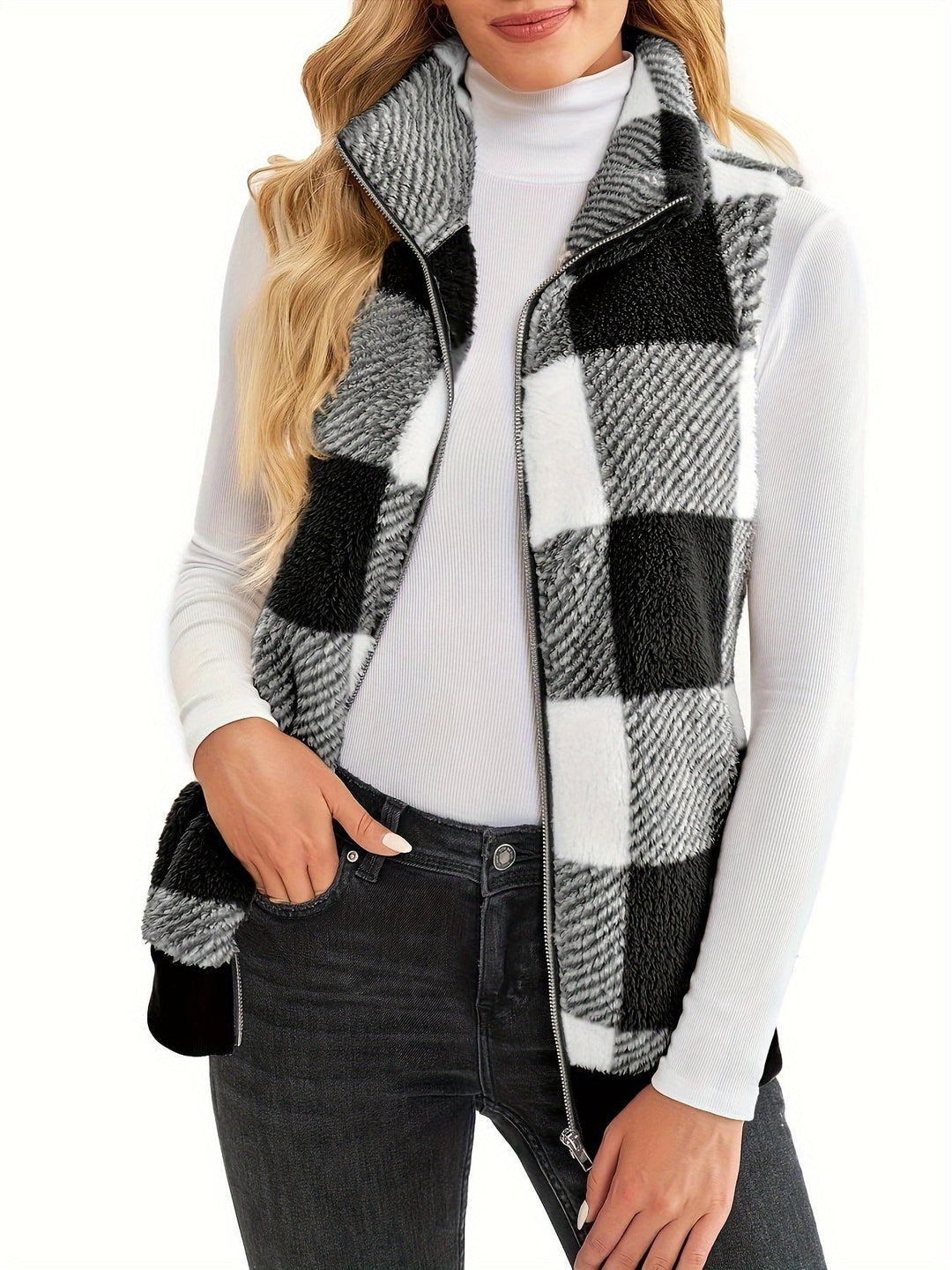 Stilla | Ternet Teddy-cardigan med ståkrave