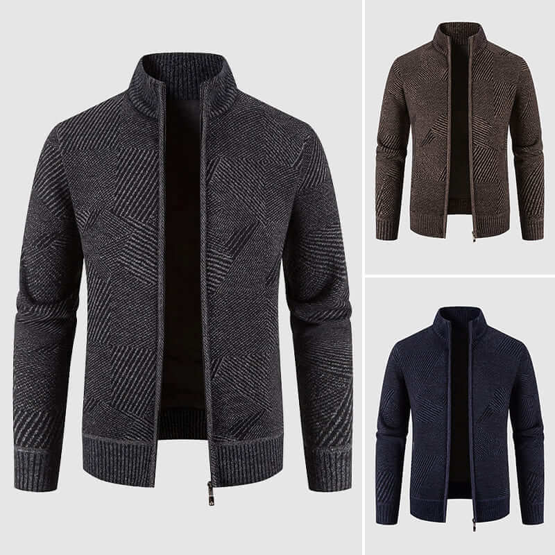Stilla | Herre geometrisk strik-cardigan-jakke