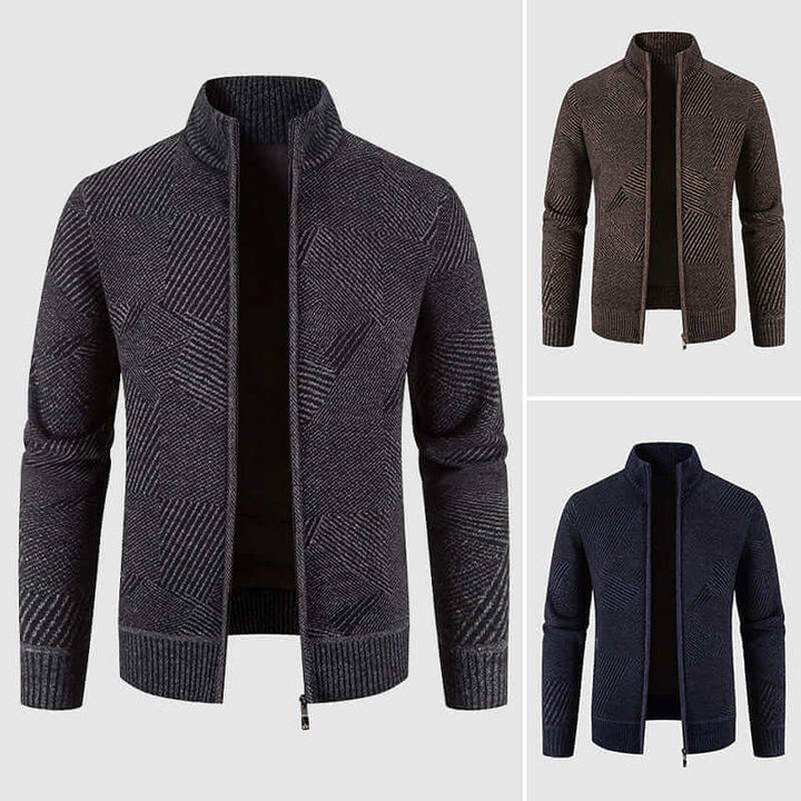 Stilla | Herre geometrisk strik-cardigan-jakke
